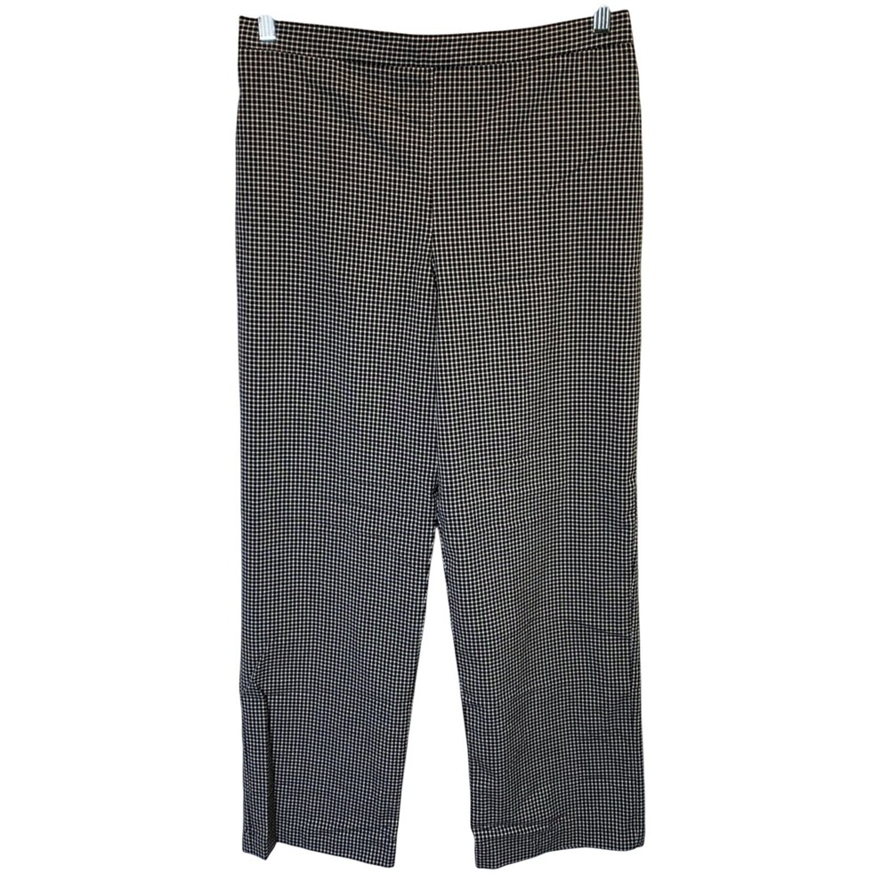 Alfred Dunner Gingham Checkered Pants Trousers Women's Size 14 Straight‎ Leg